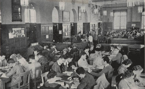 Matthews Library Reading Room showing crowded conditions