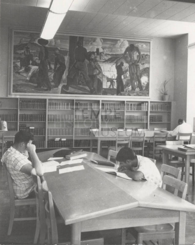W.P.A. mural in Matthew Library Reading Room