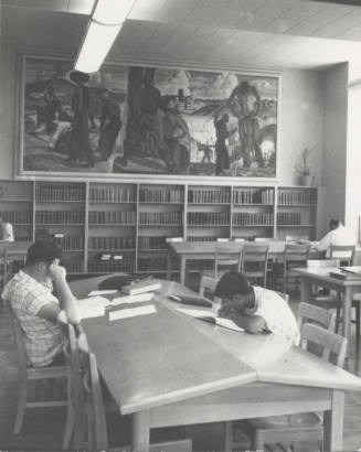 W.P.A. mural in Matthew Library Reading Room