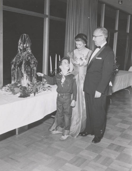 Grady Gammage Jr., with his parents, at 10th anniversary party, Memorial Union