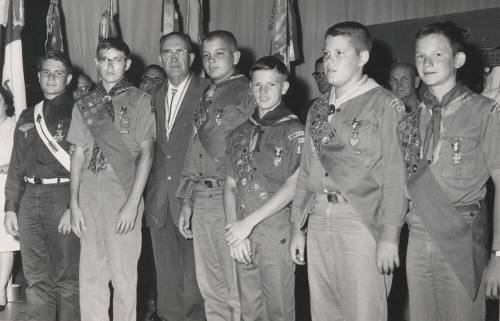 Group Picture of Boy Scouts and Explorers Receiving Eagle Scout Awards