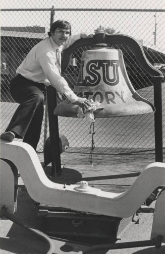 Ted Farris Polishes A.S.U. Victory Bell