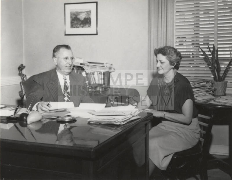 President Gammage with Secretary Miss Mary L. Bunte