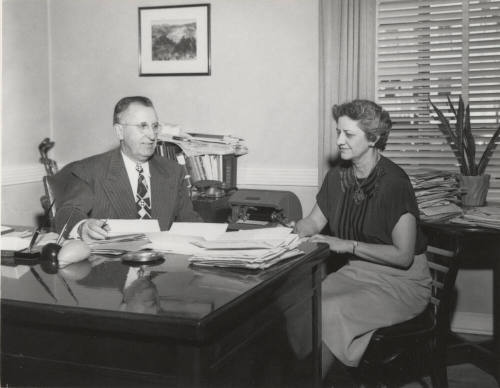 President Gammage with Secretary Miss Mary L. Bunte