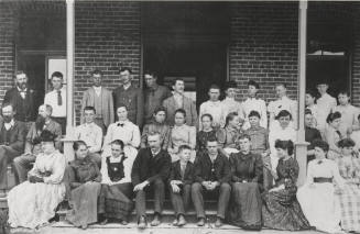 Board of Education, Faculty, and Students on the Porch at the Normal School