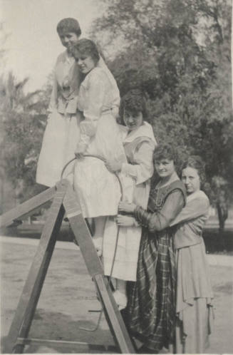 Five Coeds on a Ladder