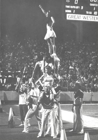 Arizona State University Cheerleaders in a Pyramid