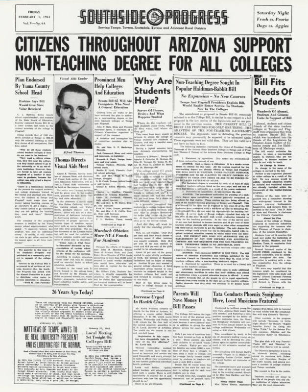 Article on President Gammage's Persistence to Obtain Liberal Arts Status