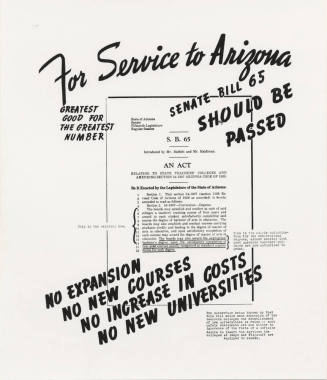 1941 Handbill Widely Circulated Supporting Liberal Arts Status for Colleges