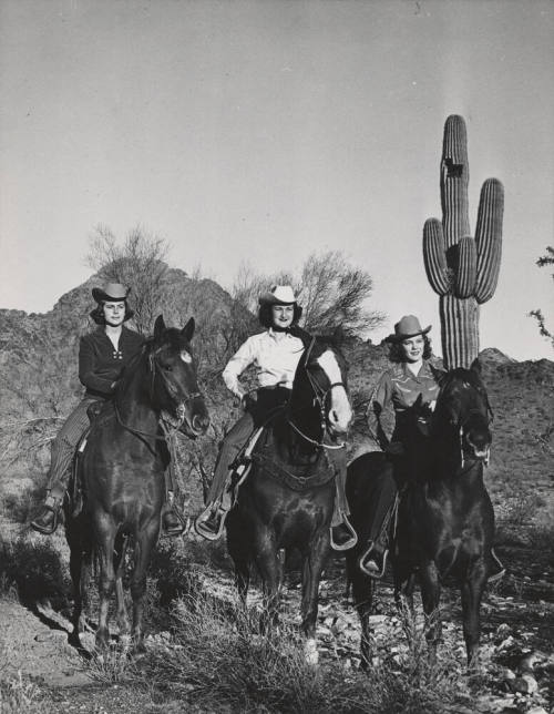 Cowgirls on their Horses in the Desert
