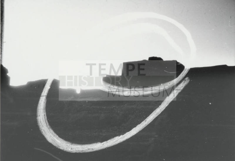 Ruins of Dir'iya With Circle Drawn on Negative
