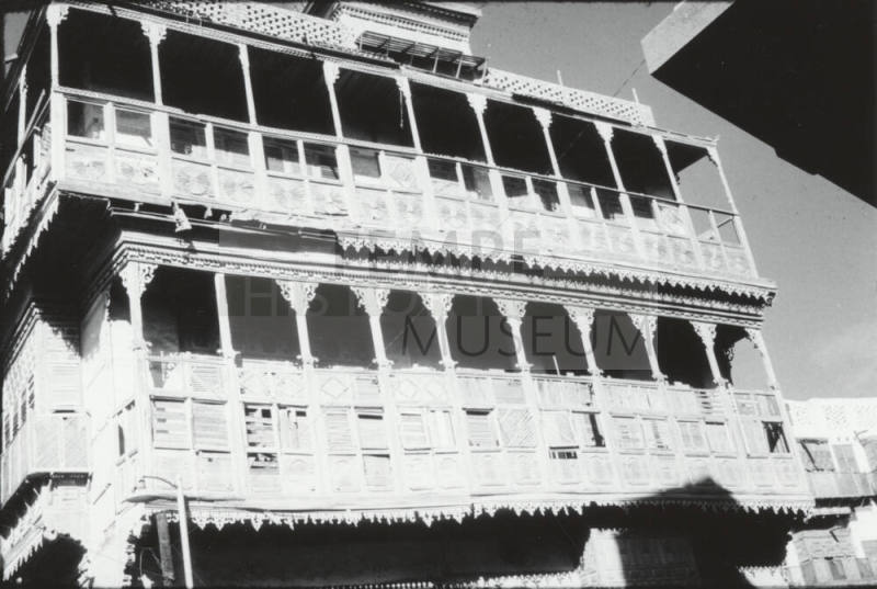 Multi-Columned Balconies on the Façade of an Old Building