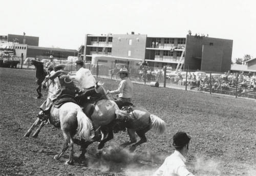 Saddle Bronc Rider Times Out at the Rodeo