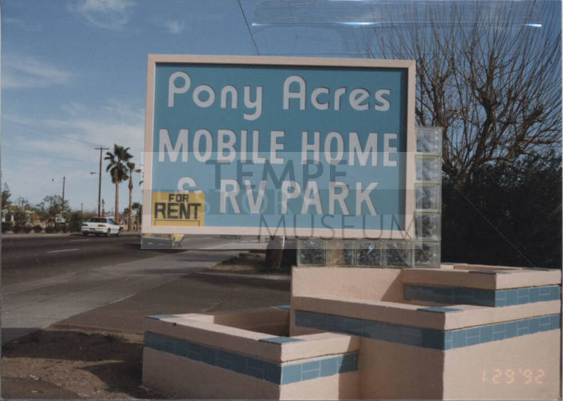 PonyAcres Mobile Home and RV Park - 1847 East Apache Boulevard - Tempe, Arizona