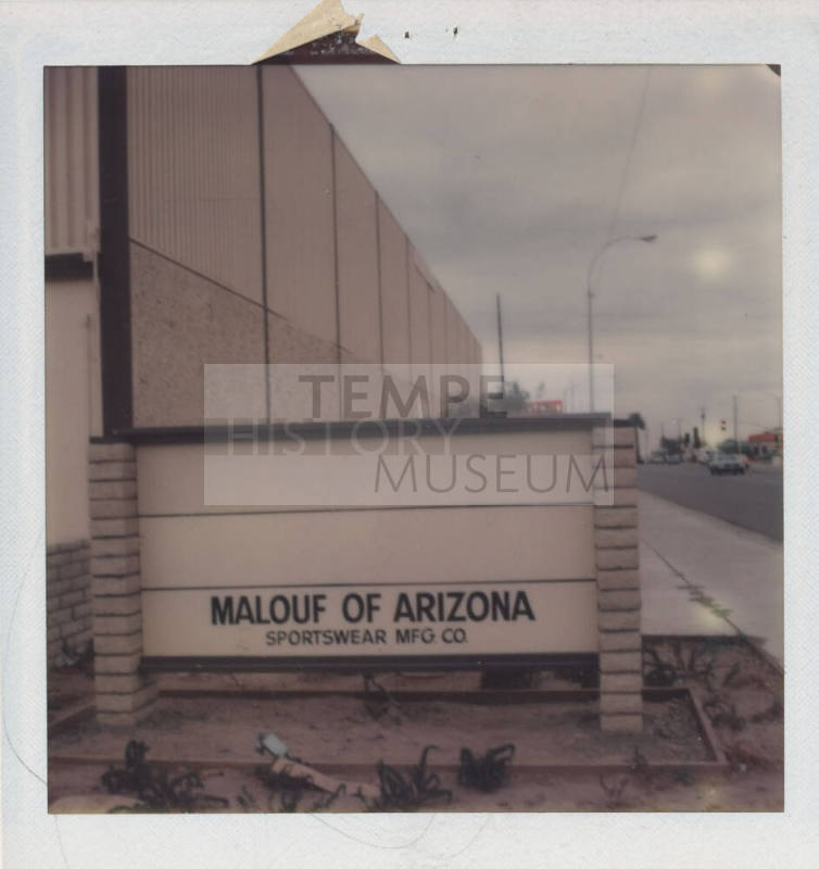 Malouf of Arizona Sportswear Manufacture - 1815 East Apache Boulevard, Tempe, Ar