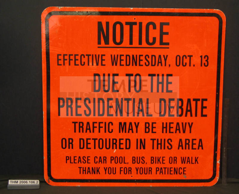 Sign, presidential debate