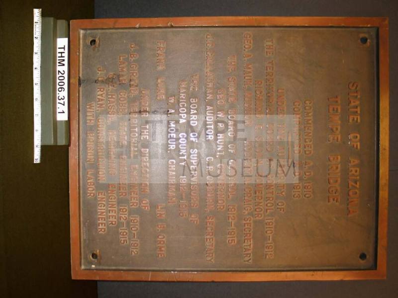 State of Arizona Tempe Bridge Plaque