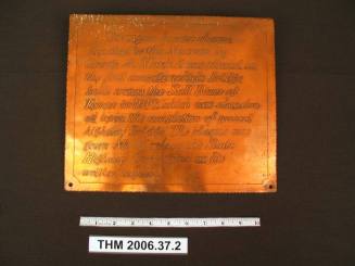 Sign for Tempe Bridge Plaque