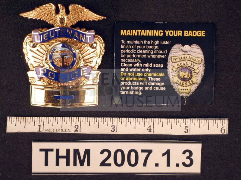 Hat Medallion, Tempe Police Lieutenant