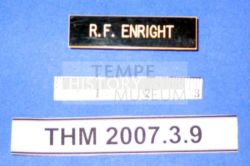 Name Tag, R.F. Enright, Tempe Police