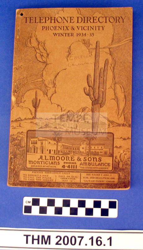 Telephone Directory Phoenix and Vicinity Winter 1934-35