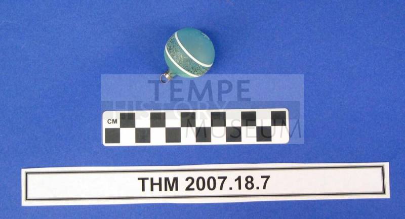 Green and Striped Ball Christmas Ornament