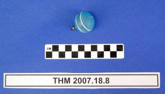 Blue and White Striped Ball Christmas Ornament