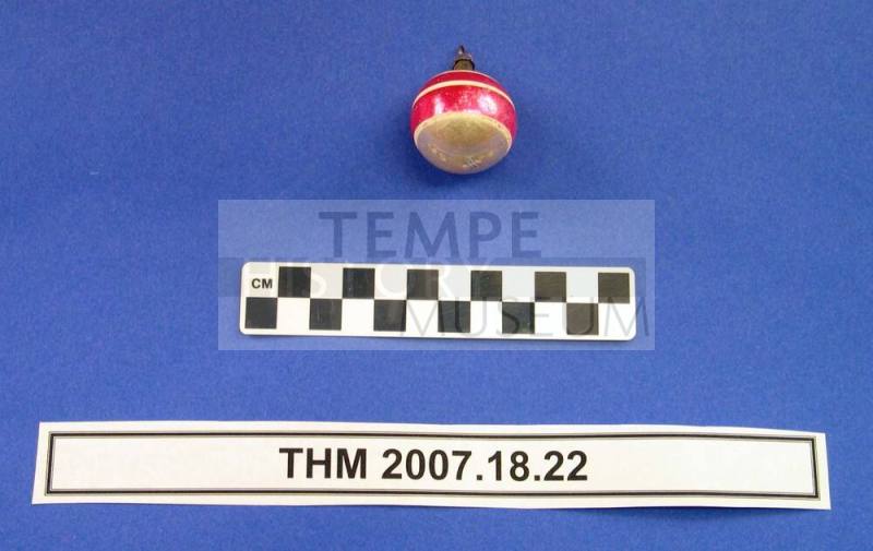 Red and Silver Striped Ball Christmas Ornament