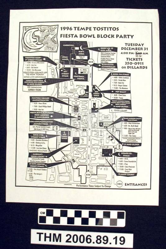 Map, 1996 Tempe Tostitos Fiesta Bowl Block Party