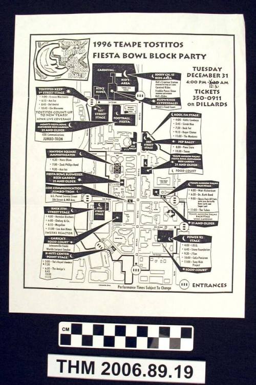 Map, 1996 Tempe Tostitos Fiesta Bowl Block Party