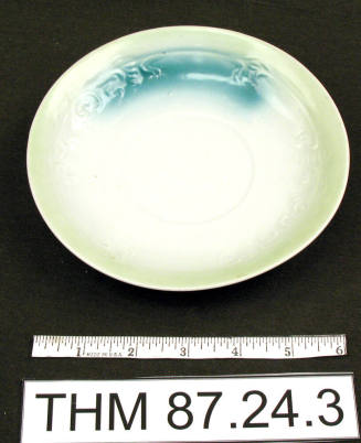 White and Green Porcelain Saucer