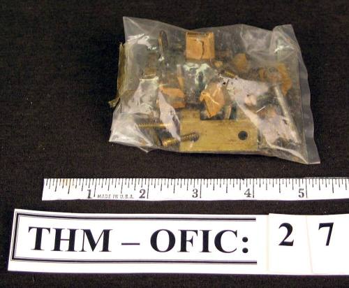 Package of hinges and screws