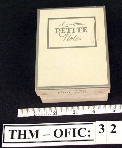 Box, cardboard - for note paper & envelopes