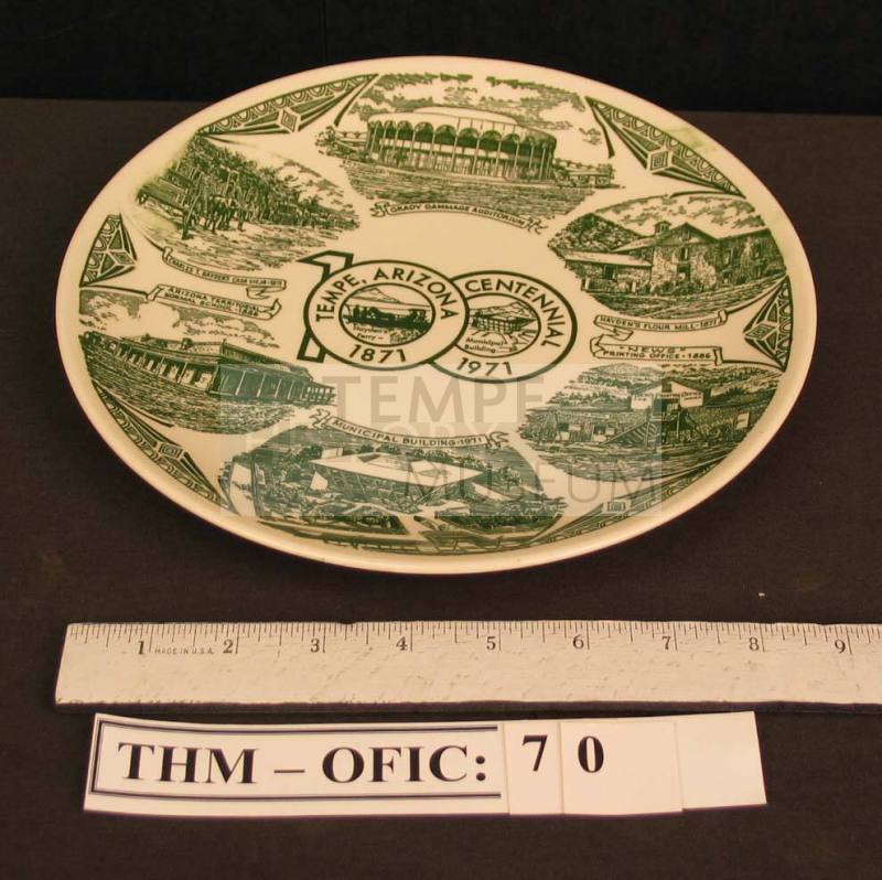 Plate, Tempe centennial commemorative