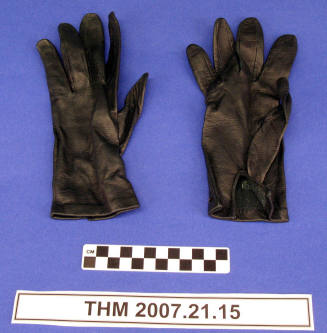 Dark green ladies gloves.