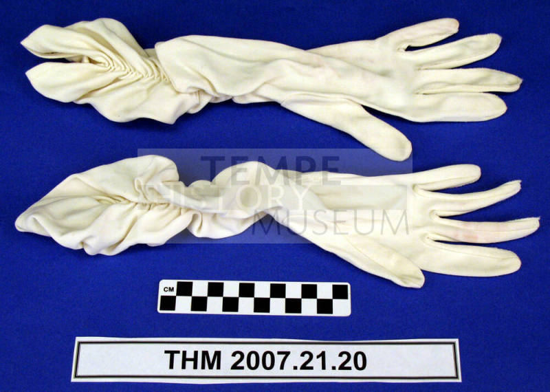 White evening gloves.