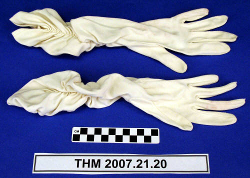 White evening gloves.