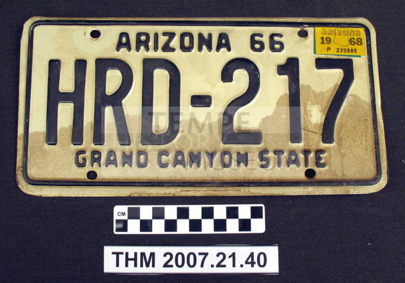 Arizona license plate 1966.