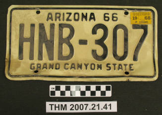 Arizona license plate 1966.