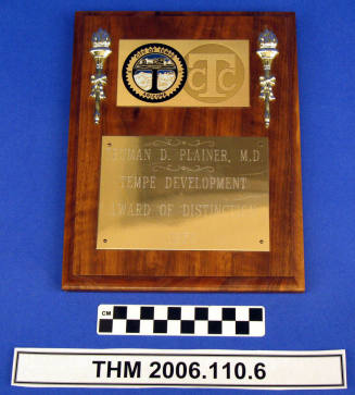 Tempe Development Award of Distinction Plaque.