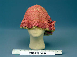 Ladies' pink crocheted nightcap