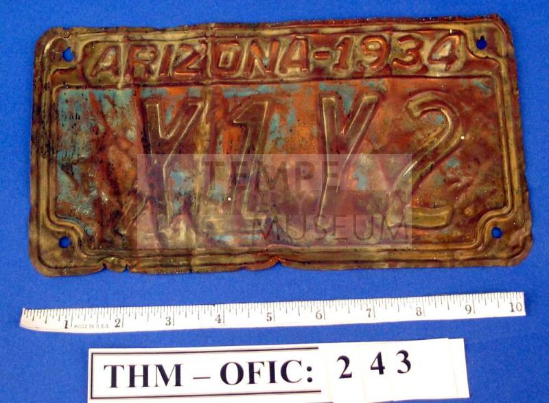 Plate, license
