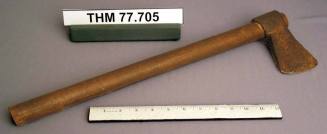 Hand forged ax with wooden handle