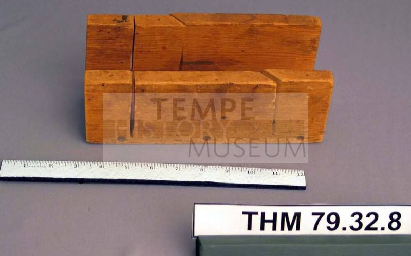 Hand-made wooden miter box