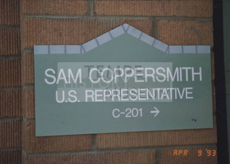 Sam Coppersmith, U.S. Representative - 350 South Mill Avenue - Tempe, Arizona
