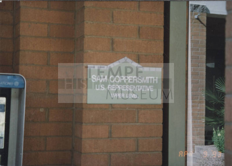 Sam Coppersmith, U.S. Representative - 350 South Mill Avenue - Tempe, Arizona