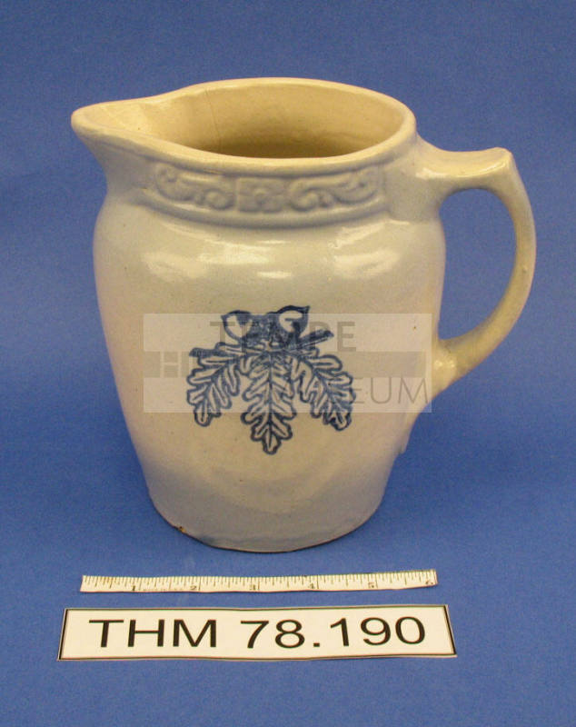 Blue stoneware Pitcher