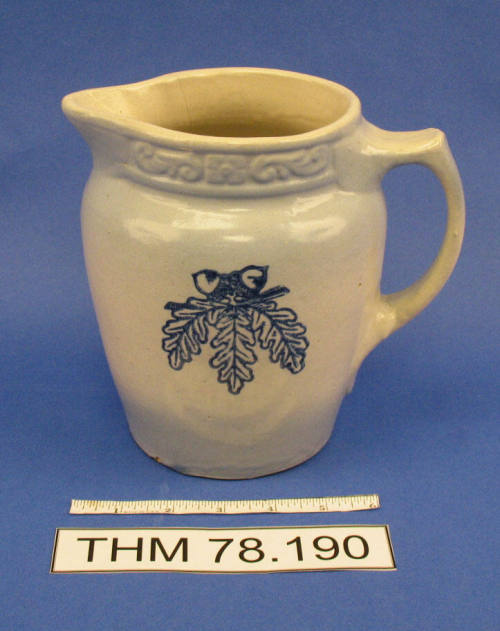 Blue stoneware Pitcher