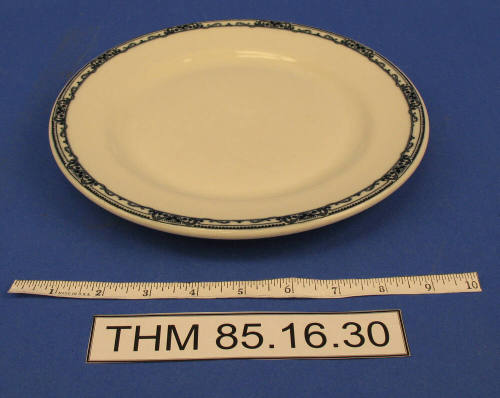 Blue Rimmed Luncheon Plate