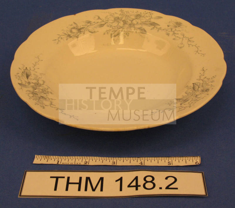 Soup Bowl with Grey Floral Pattern
